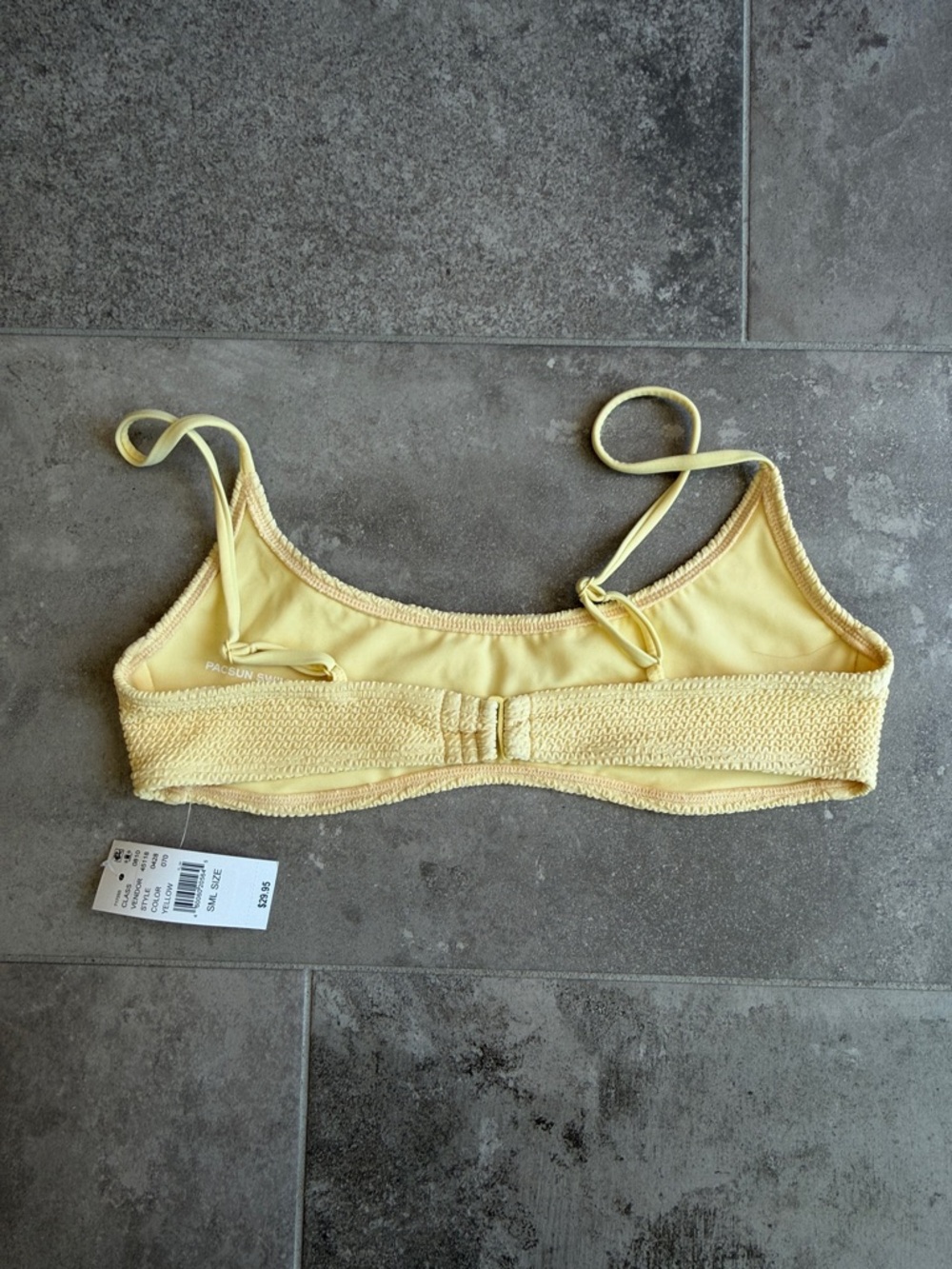 Textured Yellow Bikini Top - Picture 2 of 3